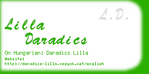 lilla daradics business card